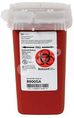 Covidien Kendall Sharpsafety Phlebotomy Sharps Container 1qt Red Waste Collector