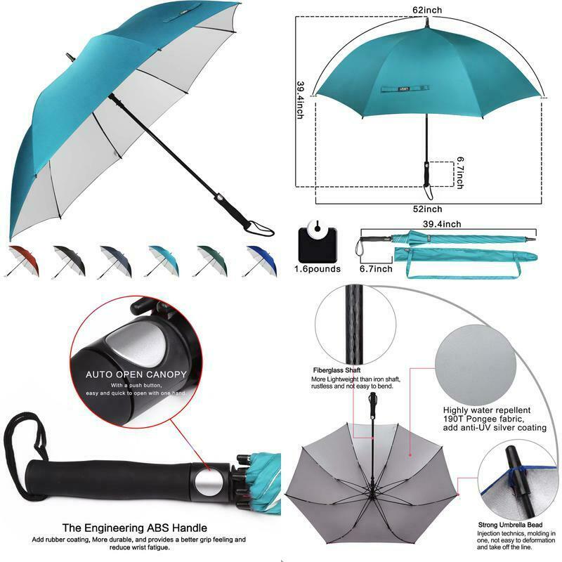 G4free Windproof Uv Protection Golf Umbrella Large 62 Inch Automatic Open Sun Ra
