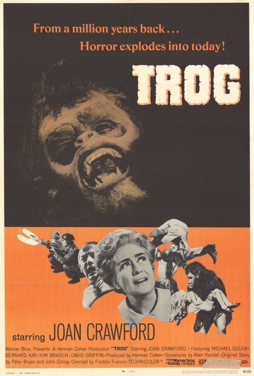 Trog Movie Poster 27x40 Joan Crawford Michael Gough Bernard Kay Kim Braden David