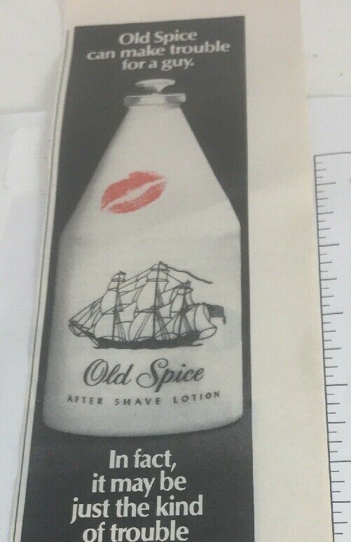 1968 Old Spice After Shave Lotion Vintage Print Ad Troublemaker