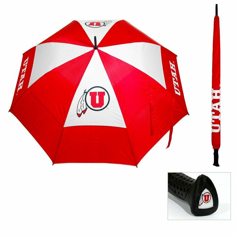 Ncaa Utah Utes 62" Double Canopy Windproof Umbrella, New