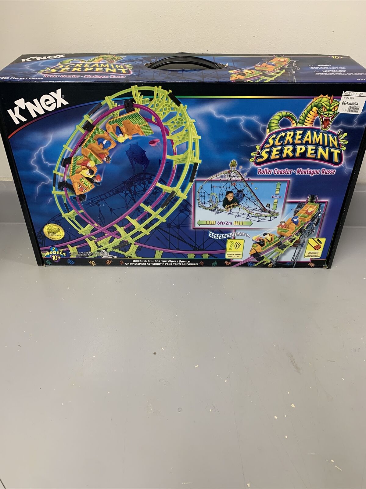 K'nex 63153 Screamin Serpent Roller Coaster With Box Knex