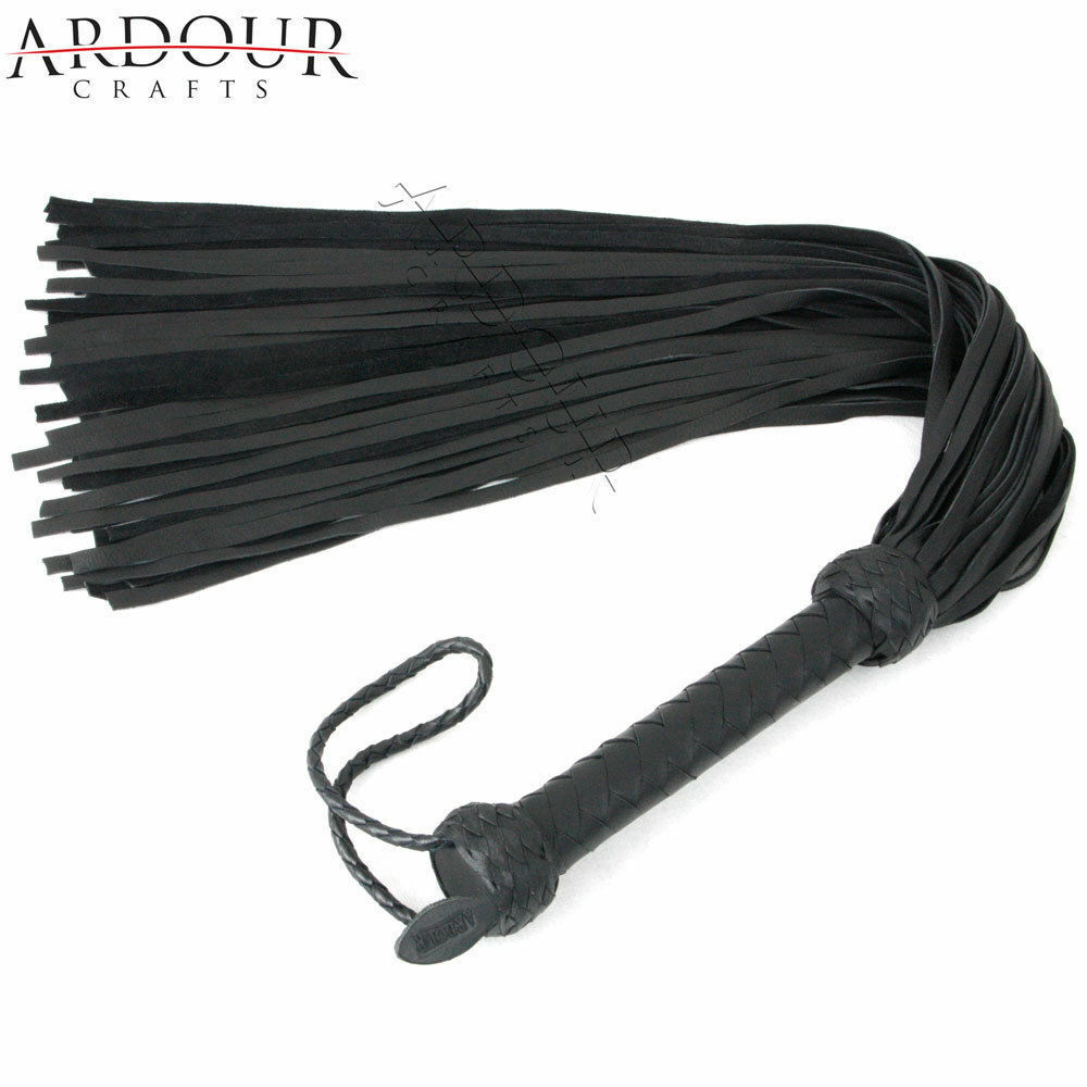 Genuine Black Cow Hide Thick Leather Flogger 50 Tails Heavy Leather Flogger
