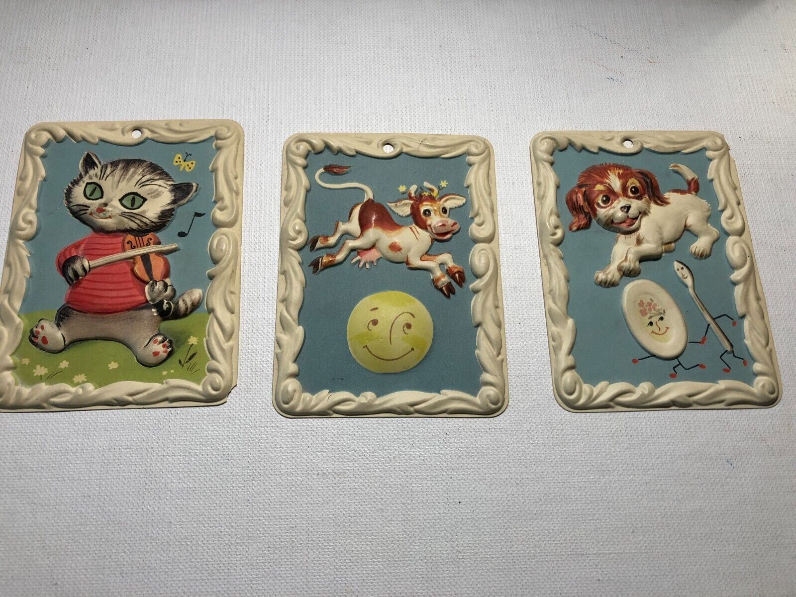 Vintage 1950’s Hey, Diddle Diddle Nursery Wall Décor Unused