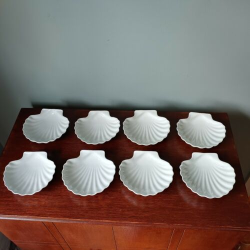 Set Of 8 Dansk International Design France White Scallop Clam Shell Shape Dishes