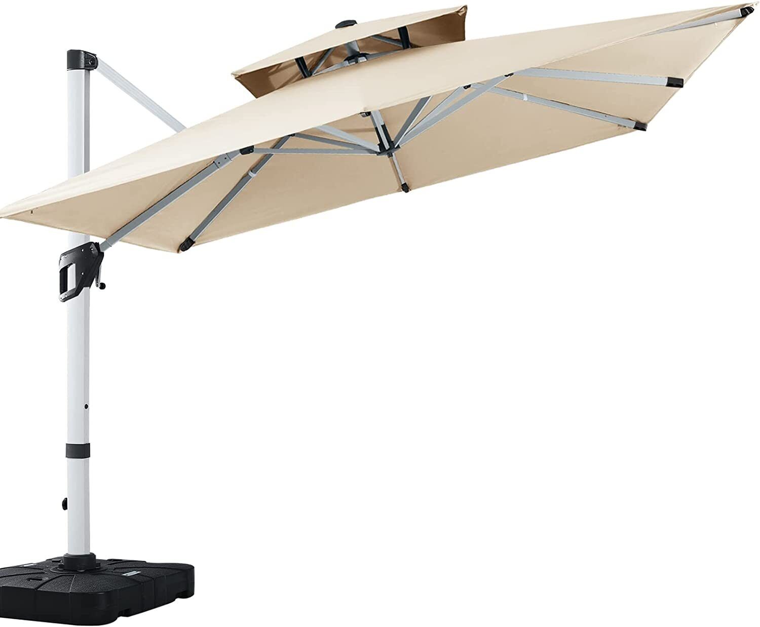 Mastercanopy Patio Umbrella,outdoor Cantilever Umbrella ( 9ft,beige)