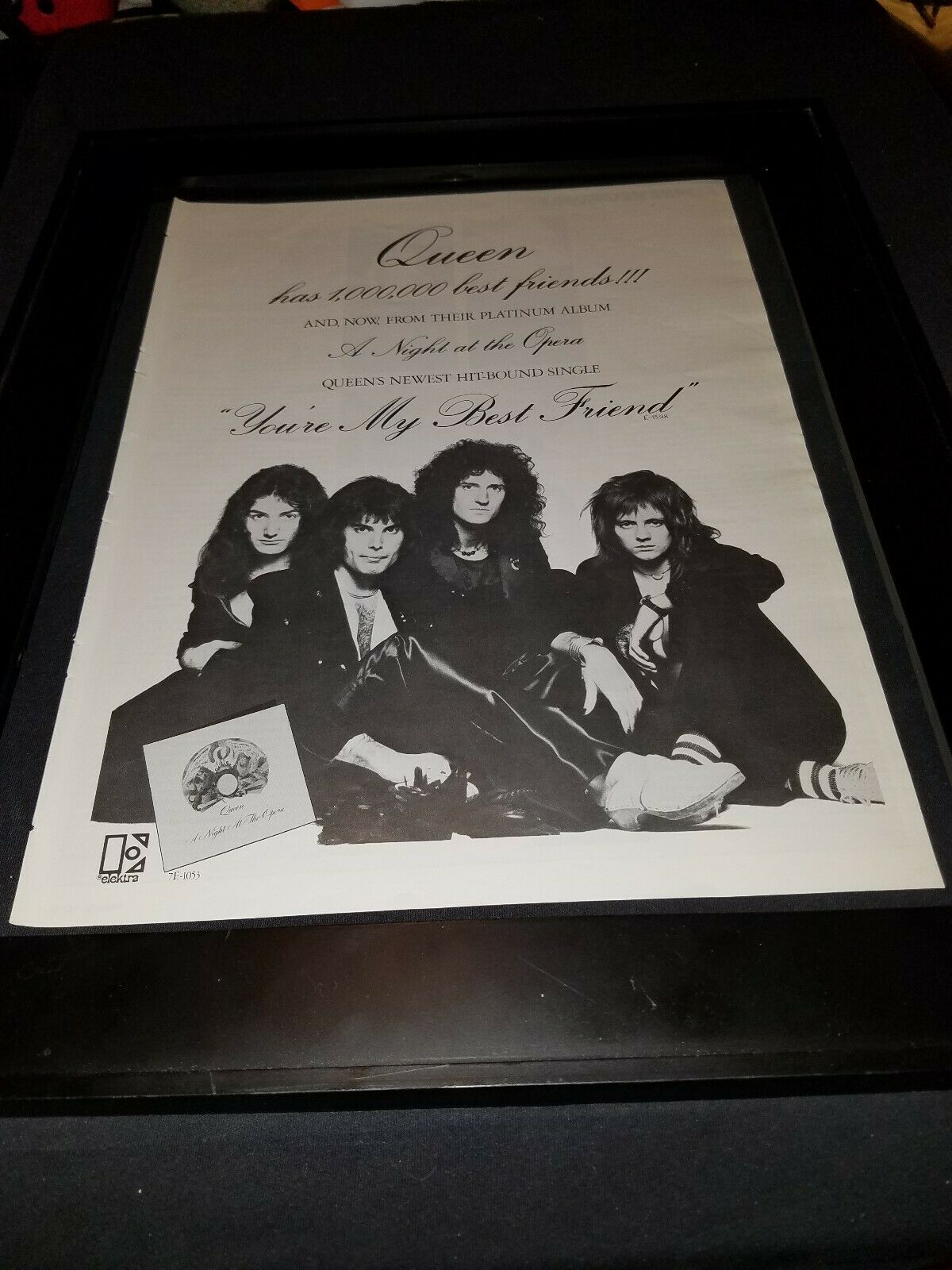 Queen You're My Best Friend Rare Original Promo Poster Ad Framed!