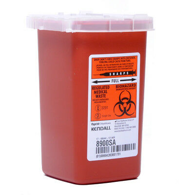 Kendall Sharps Container Biohazard Needle Disposal 1 Qt Size