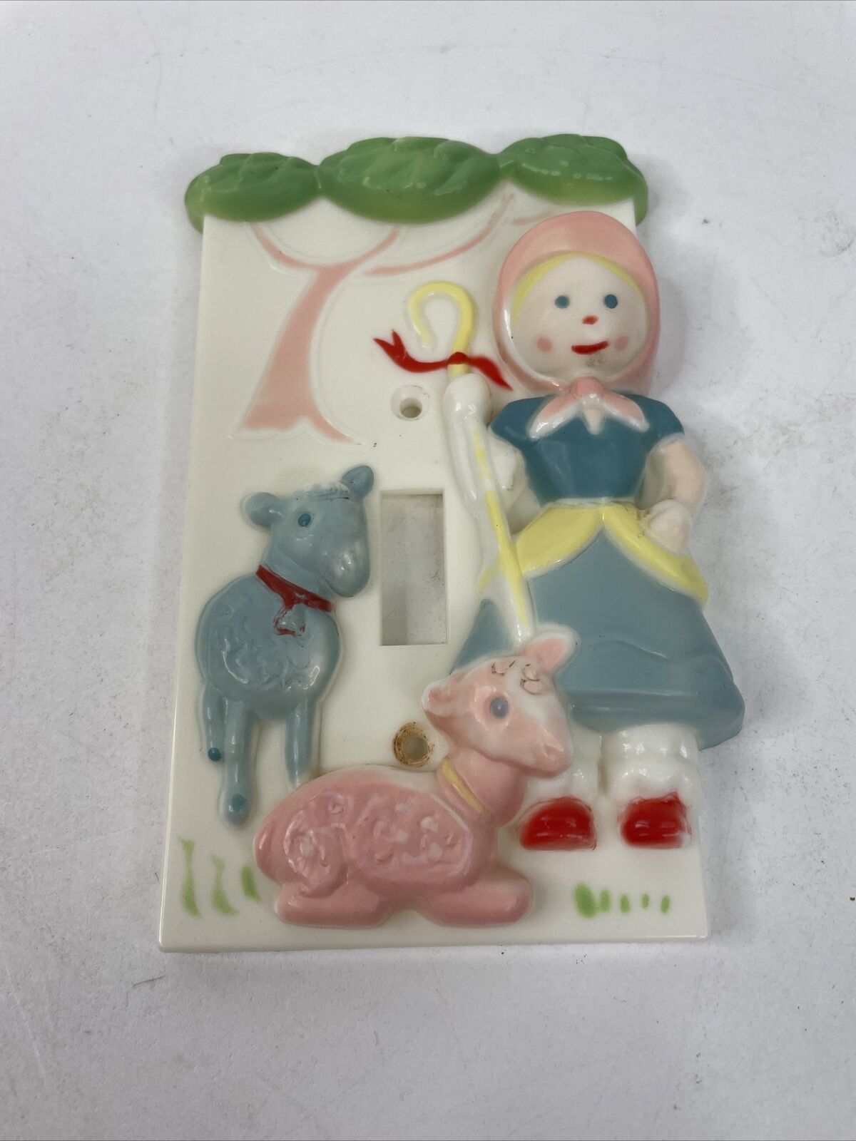 Vintage Little Bo Peep & Sheep Light Switch Plate Cover Hong Kong Baby Nursery