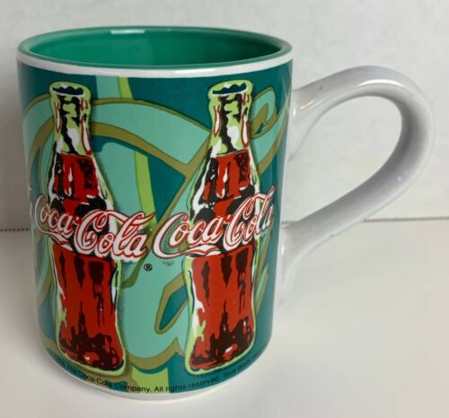 1998 16 Oz Coca Cola Green Coffee Mug Cup Licensed Product Vintage Gibson