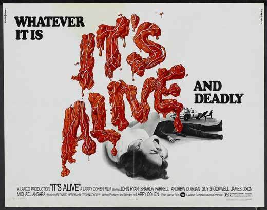 It's Alive Movie Poster 22x28 Half Sheet John P. Ryan Sharon Farrell Andrew