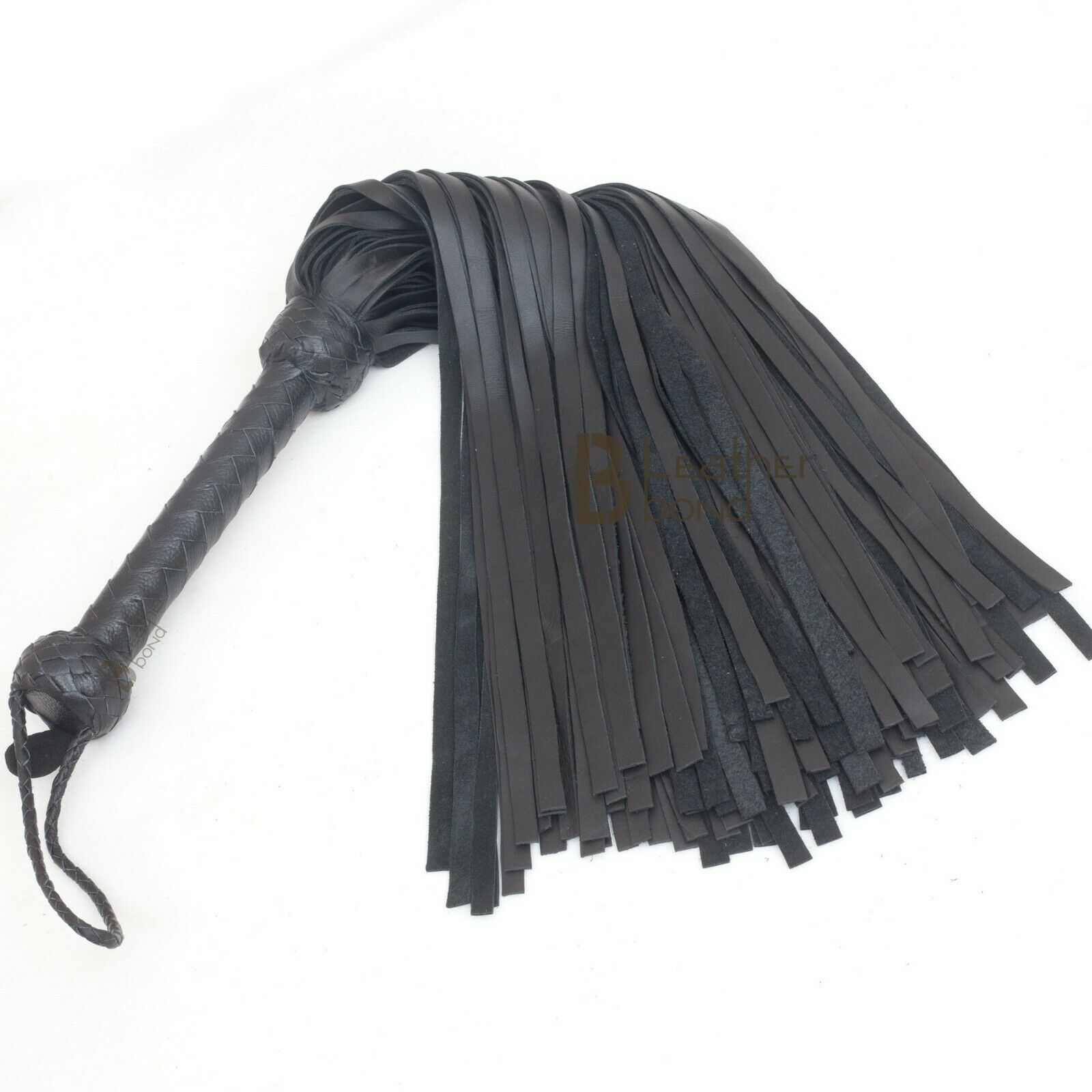 Real Genuine Cow Hide Leather Flogger 100 Falls Black Heavy Duty Thuddy Whip