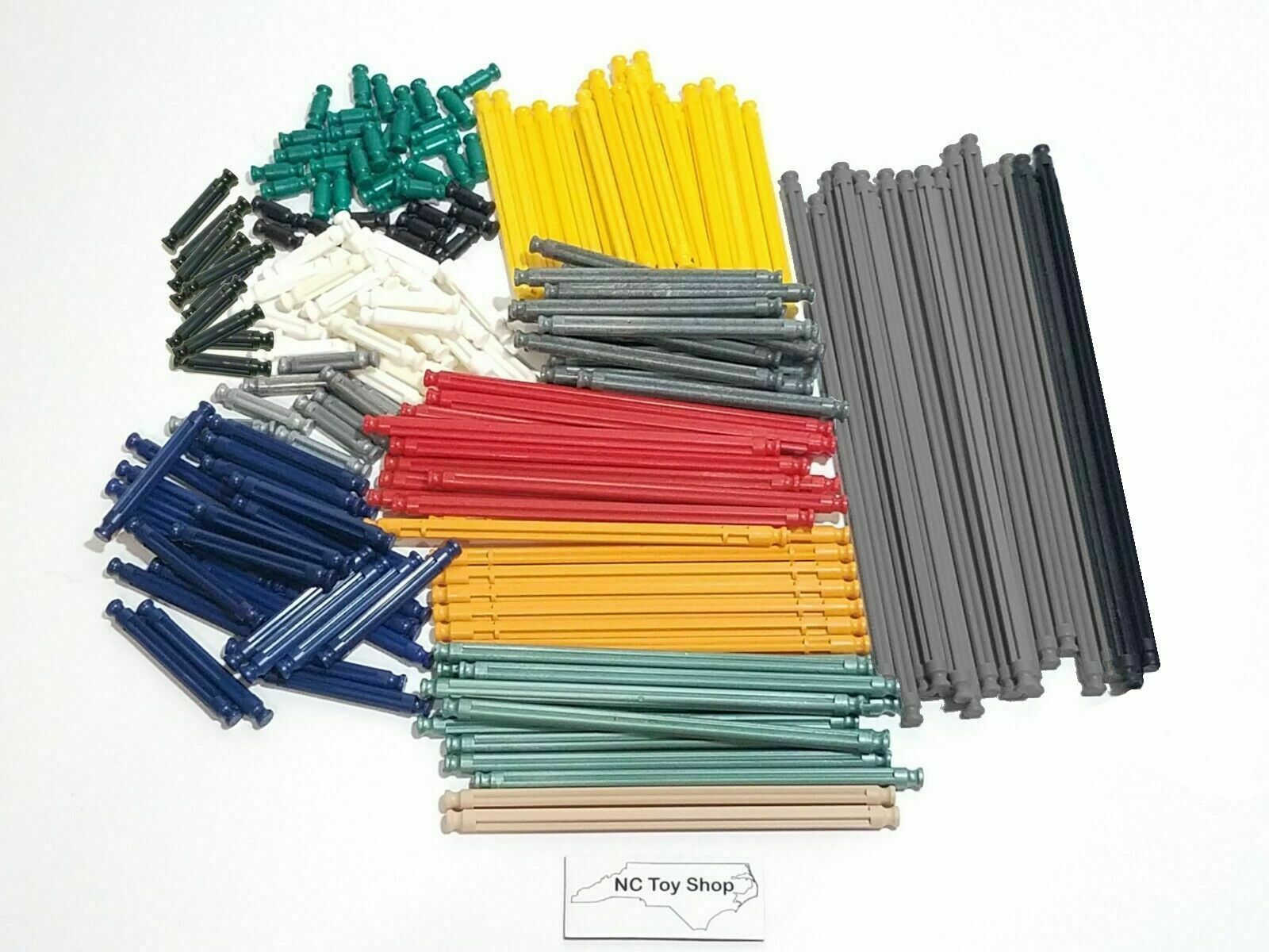 200 Knex Rods Mixed Standard Replacement Parts Yellow Red Gray Black Tan K'nex