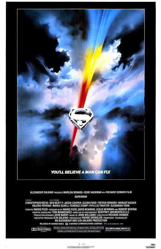 Superman: The Movie Movie Poster 11x17 Christopher Reeve Margot Kidder Marlon