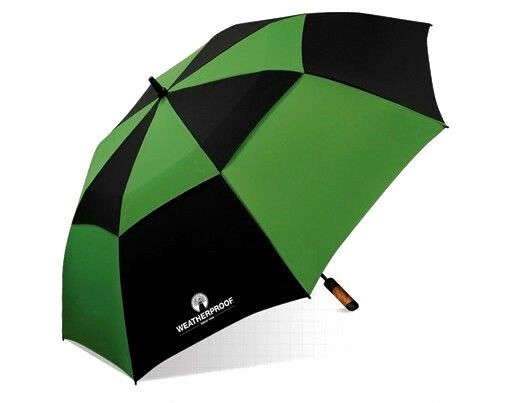 Weatherproof 60" Double Canopy Fiberglass Auto Jumbo Folding Golf Umbrella Ec
