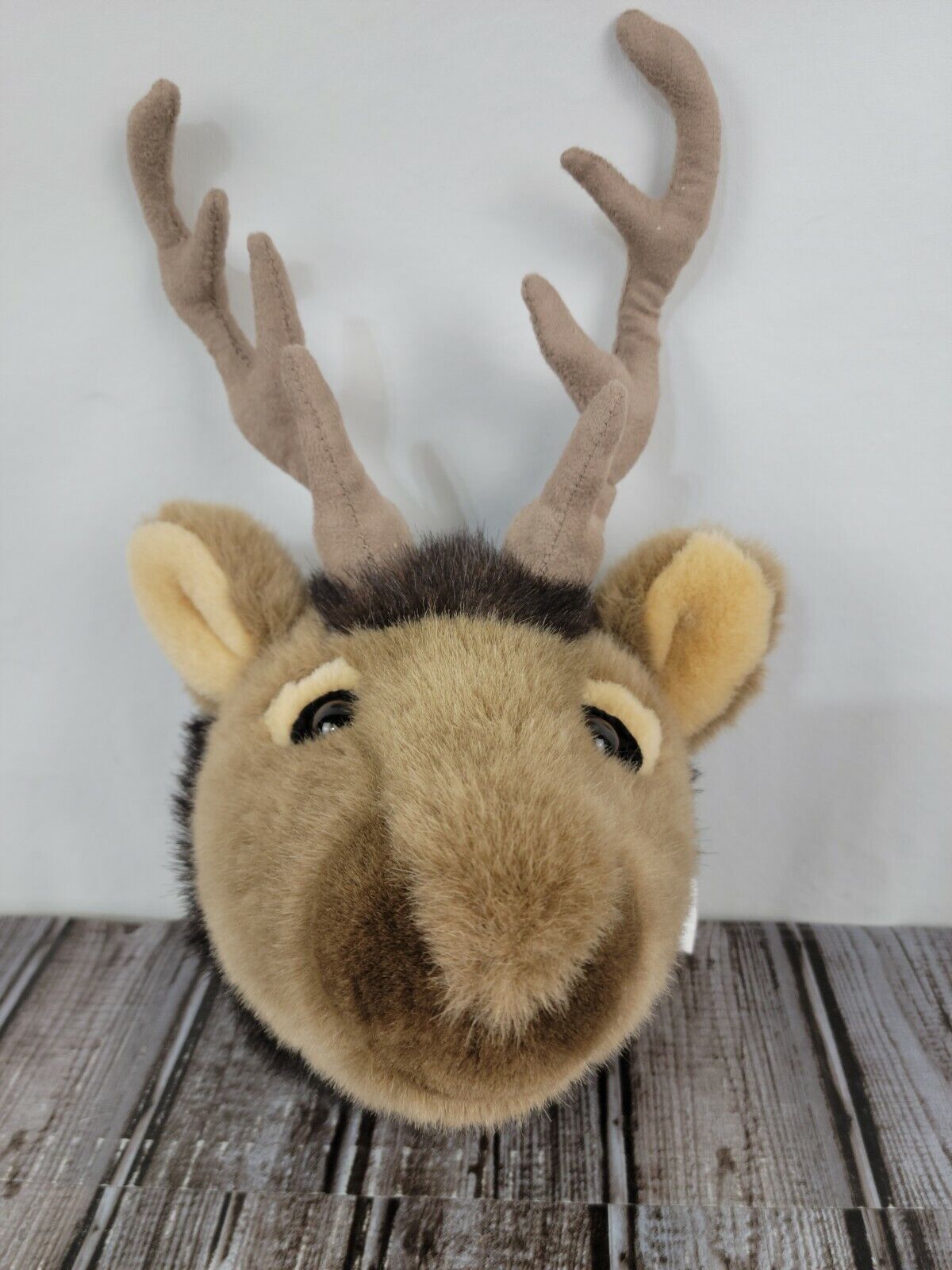 Plush Faux Taxidermy Elk Buck Antlers Mounted Head Wall Hanging Baby Decor 15"