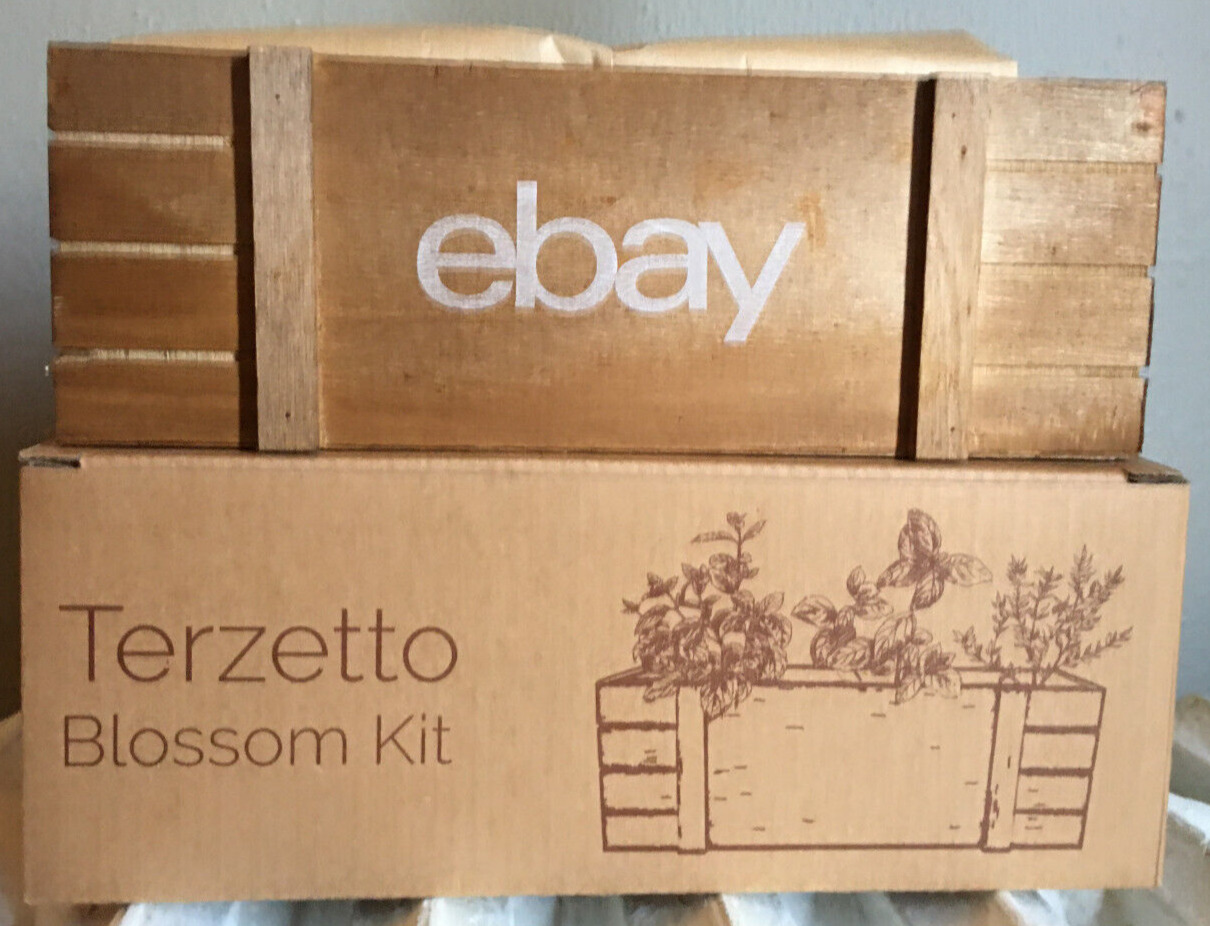 New Ebay Terzetto Blossom Kit Thyme Oregano Basil Wood Planter Box Seed Peat Nib