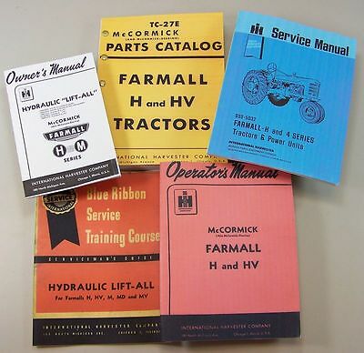 5 Farmall H Hv Tractor Service Parts Operators Manuals Owners Shop Repair Ihc Ih