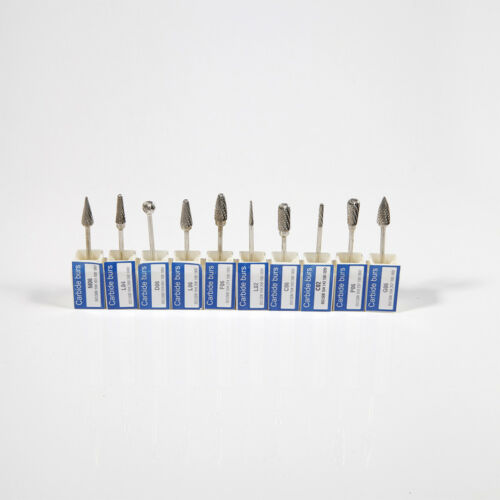 10pcs Dental Lab Polishing Bur Drills Tungsten Steel Carbide Burs 2.35mm Tips Cz