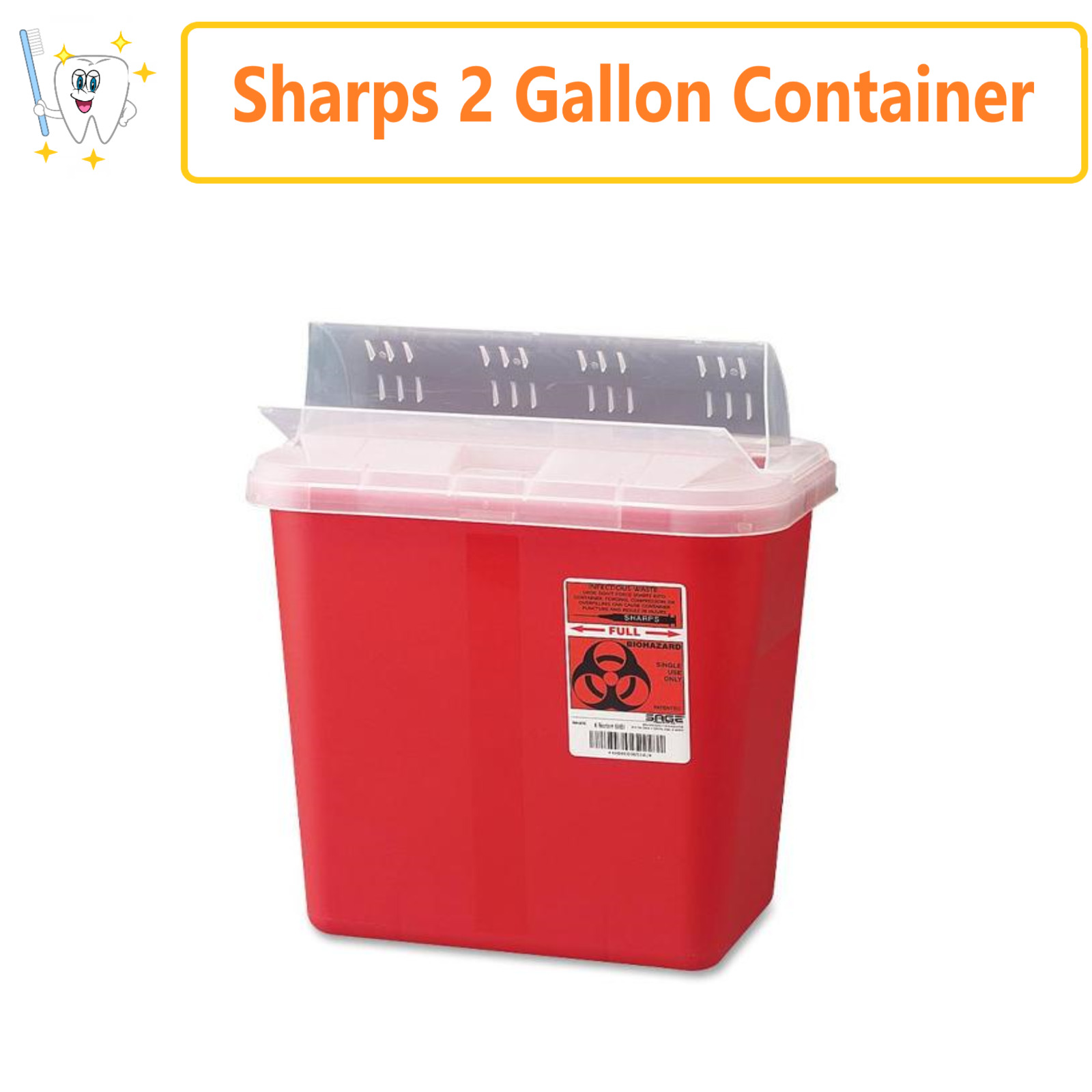 Sharps Container Needle Syringe Disposal Container Red 2 Gallon With Lid Dynarex