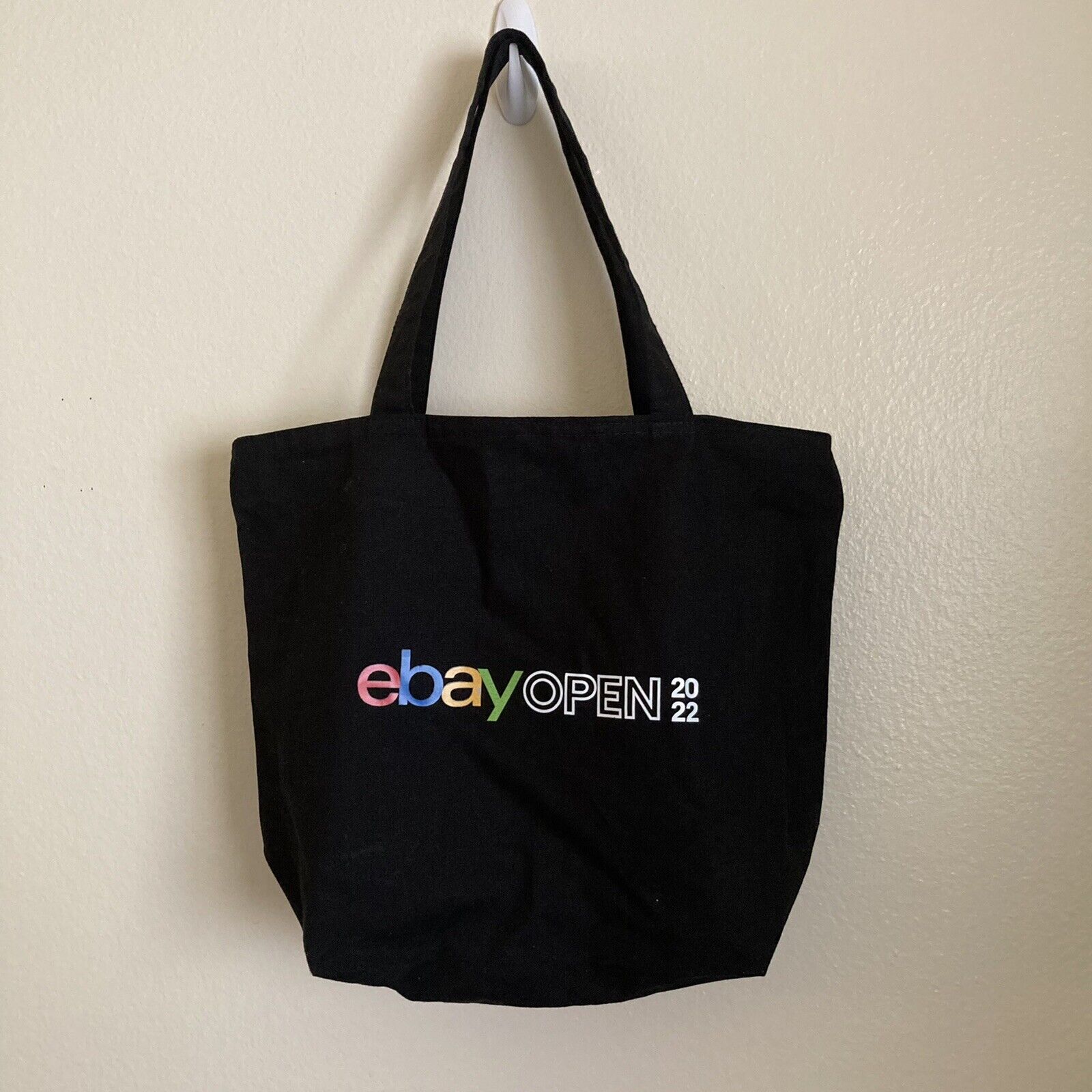 Ebay Open 2022 Convention Reusable Tote Swag Bag Canvas Zip Top Black