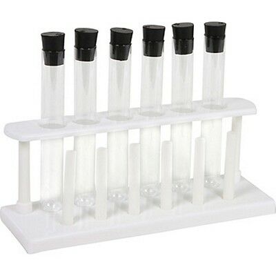 6 Piece 20 X 150 Mm Glass Test Tube Set With Rubber Stoppers And Rack