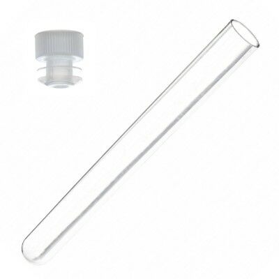 100 Pack, 16 X 125 Rimless Glass Test Tubes With Natural Flange Caps
